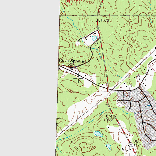 Topographic Map of Gwinnett County Fire and Emergency Services Station 10, GA