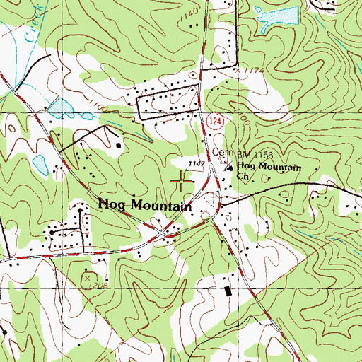 Topographic Map of Hamilton Walk Shopping Center, GA