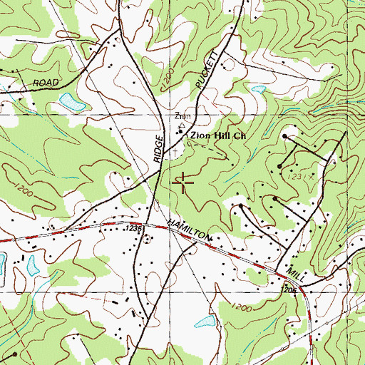 Topographic Map of Ivy Creek Elementary School, GA