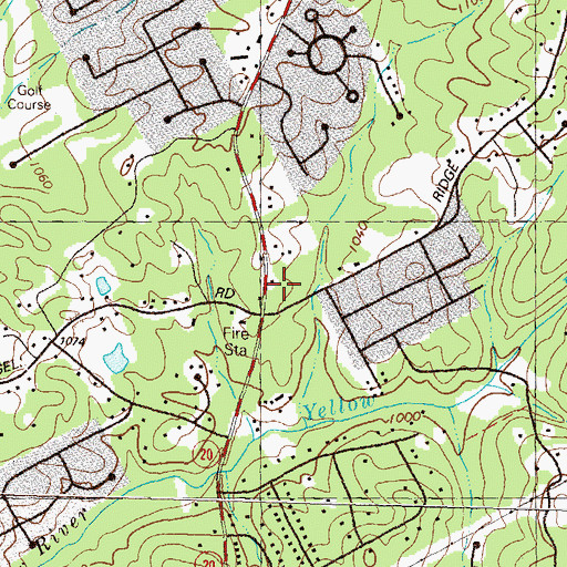 Topographic Map of Lawrenceville North Post Office, GA