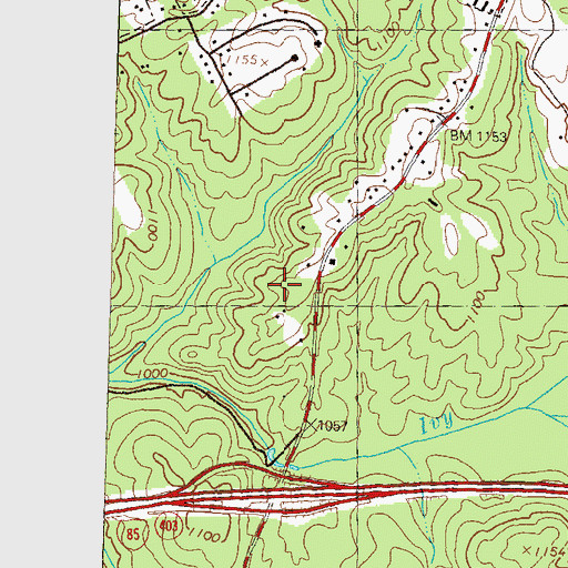 Topographic Map of Marketplace at Mill Creek Shopping Center, GA