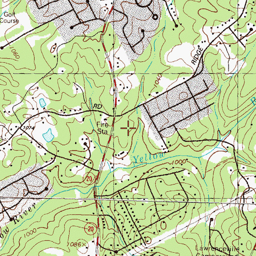 Topographic Map of Russell Ridge Shopping Center, GA