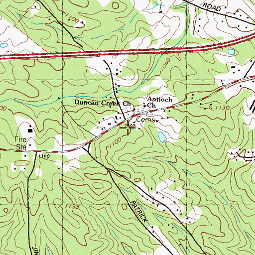 Topographic Map of Saint Mary and Saint Martha Episcopal Church, GA