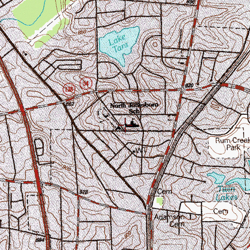 Topographic Map of Clayton County Alternative School, GA
