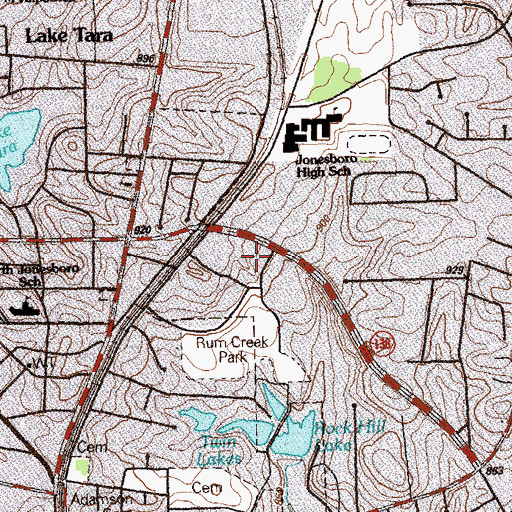 Topographic Map of Clayton County Animal Shelter, GA