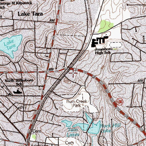Topographic Map of Clayton County Police Department Headquarters, GA
