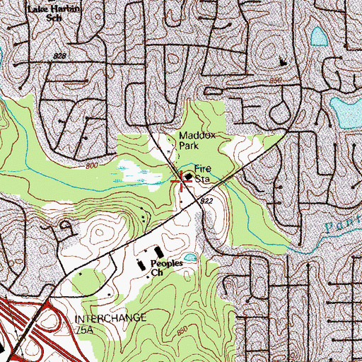 Topographic Map of Clayton County Fire Department Station 8, GA