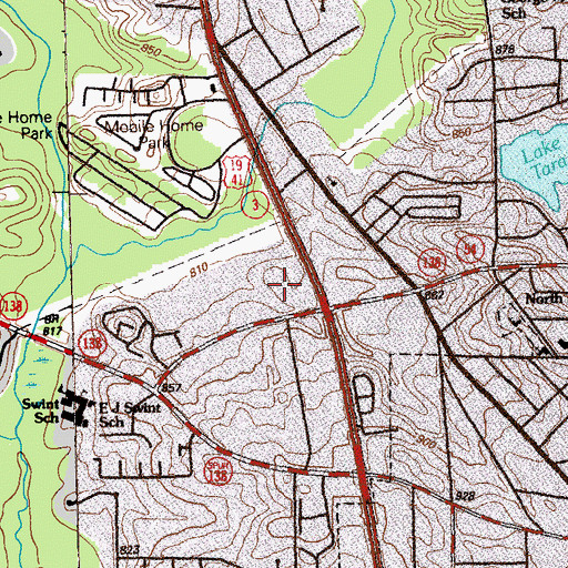 Topographic Map of Jonesboro Corners Shopping Center, GA