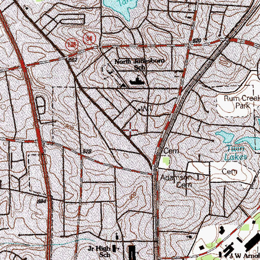 Topographic Map of Clayton County Fire Department Station 13, GA