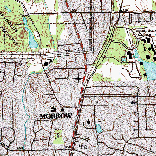 Topographic Map of Morrow Methodist Church, GA