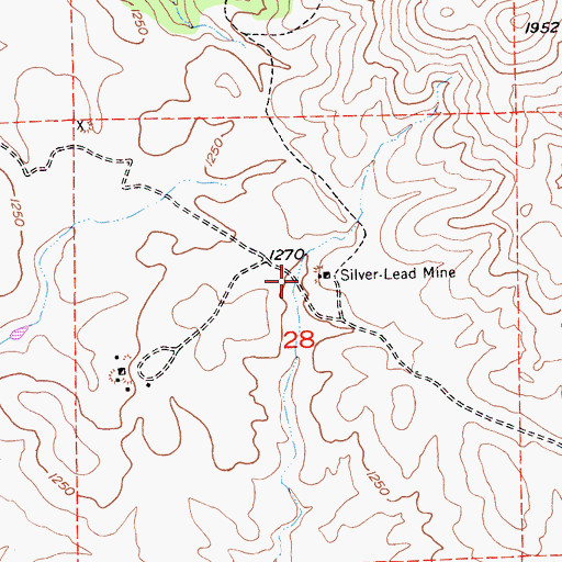 Topographic Map of Silver-Lead Mine, CA