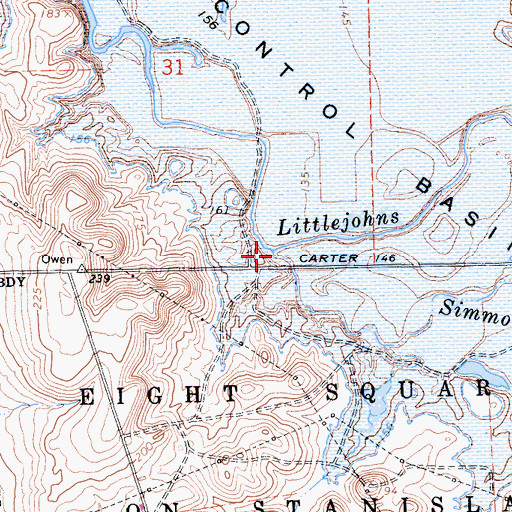 Topographic Map of Simmons Creek, CA