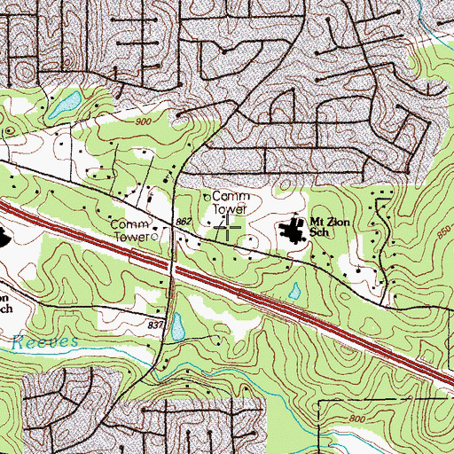 Topographic Map of South Metro Fellowship Church, GA
