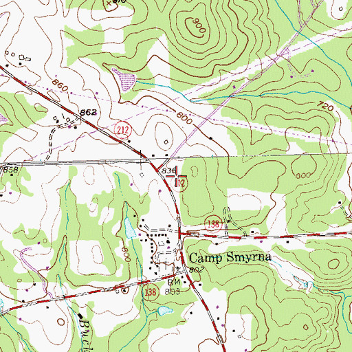 Topographic Map of Heritage Hills Baptist Church, GA