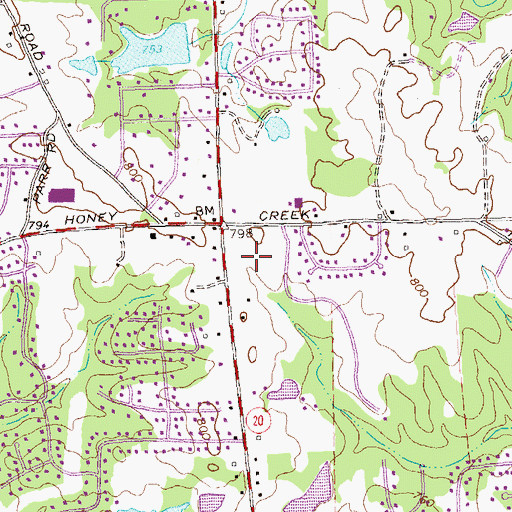 Topographic Map of Honey Creek Village Shopping Center, GA