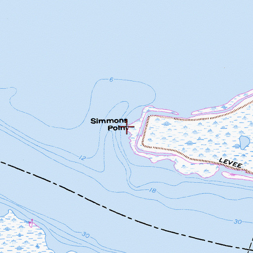 Topographic Map of Simmons Point, CA