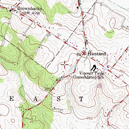 Topographic Map of Bartons Meadows, PA