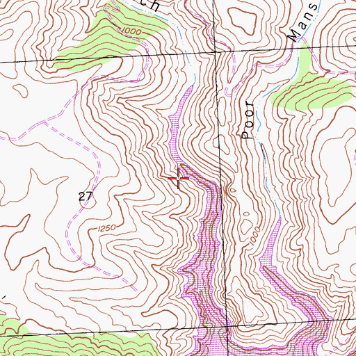 Topographic Map of Six-bit Gulch, CA