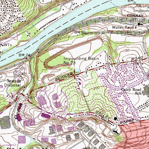 Topographic Map of Beidler Knoll, PA