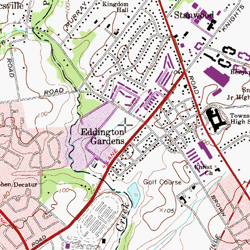 Topographic Map of Bensalem Square Shopping Center, PA