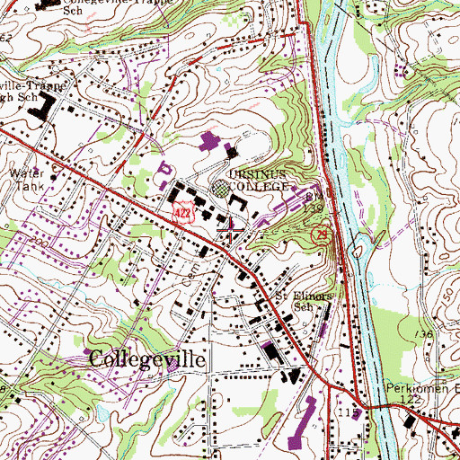 Topographic Map of Berman Museum of Art, PA