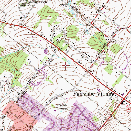 Topographic Map of Berwick Place, PA