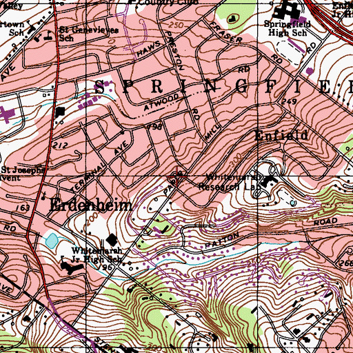 Topographic Map of Beth Tikvah Bnai Jeshurun, PA