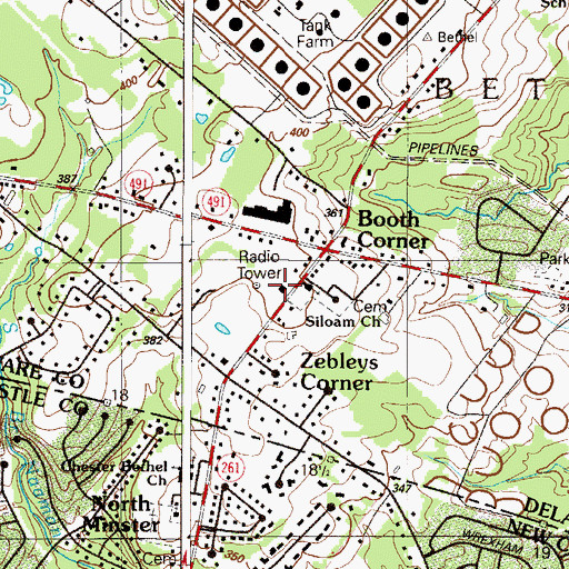 Topographic Map of Bethel Township Hose Company 1 Station 66, PA