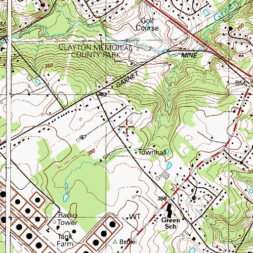 Topographic Map of Bethel Township Building, PA