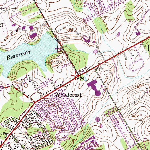 Topographic Map of Bible Baptist Cemetery, PA