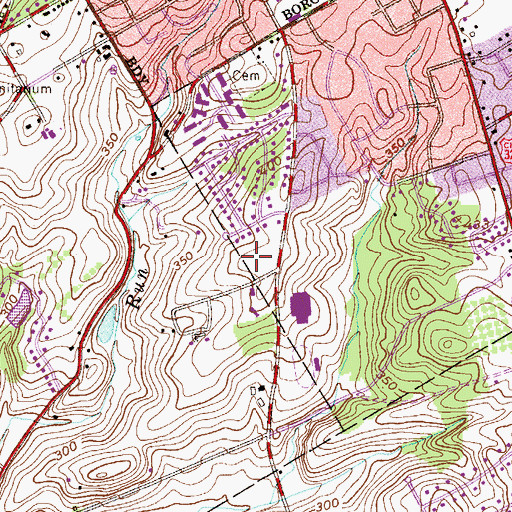 Topographic Map of Birdwood Hill, PA