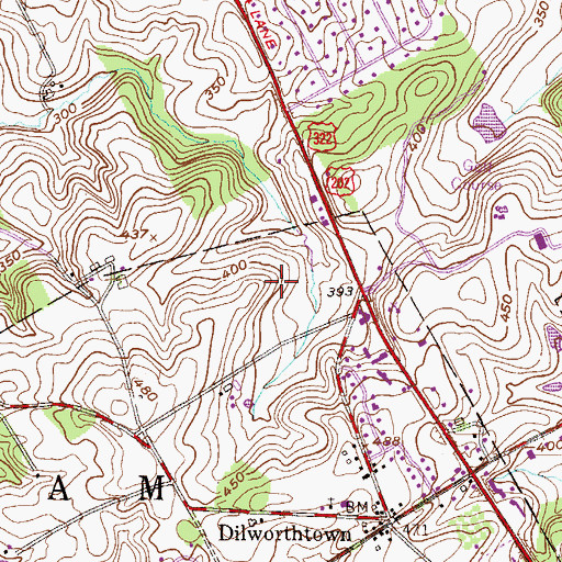 Topographic Map of Birmingham Hunt, PA