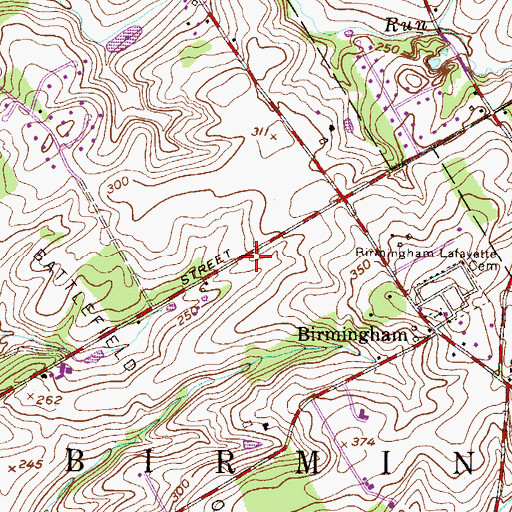 Topographic Map of Birmingham Township Police Department, PA