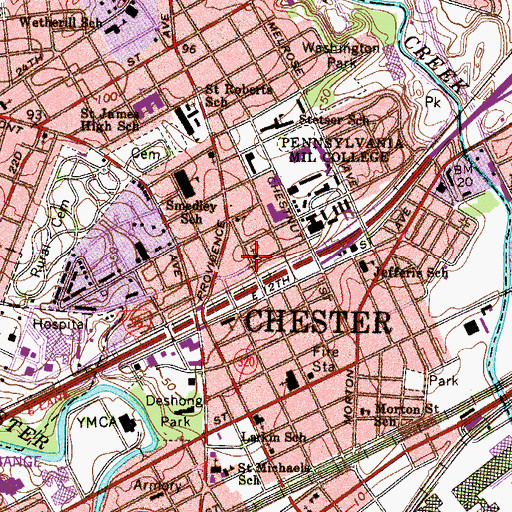 Topographic Map of Blessed Katharine Drexel Church, PA
