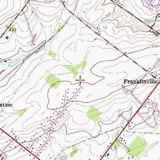 Topographic Map of Blue Bell Country Club, PA