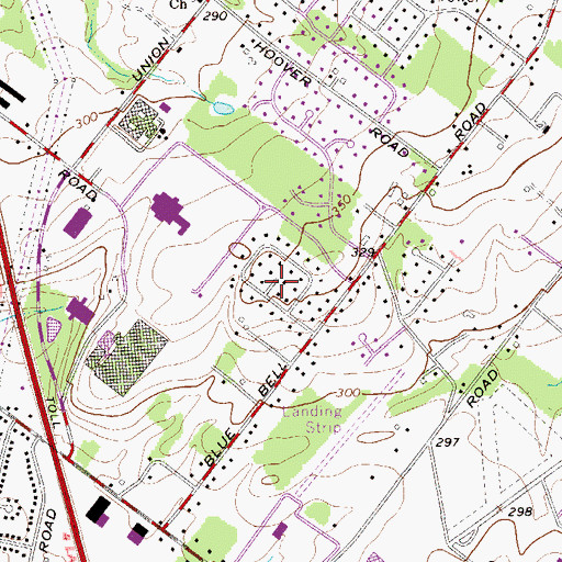 Topographic Map of Blue Bell Road Manor, PA