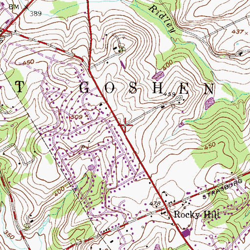 Topographic Map of Bow Tree, PA