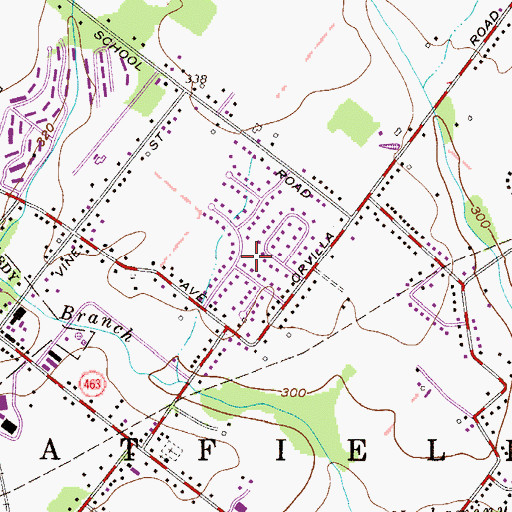 Topographic Map of Bramble Gate, PA