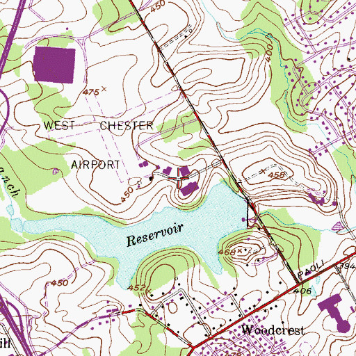Topographic Map of Brandywine Business Center, PA