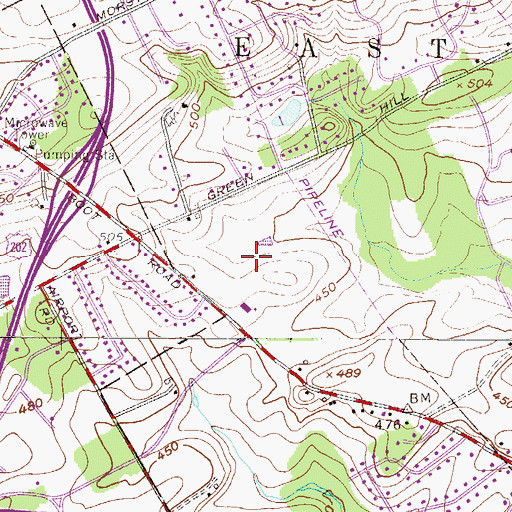 Topographic Map of Brandywine Business Park, PA