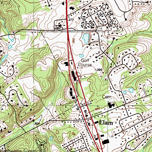 Topographic Map of Brandywine Racket Club, PA