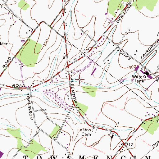 Topographic Map of Bremen Woods, PA