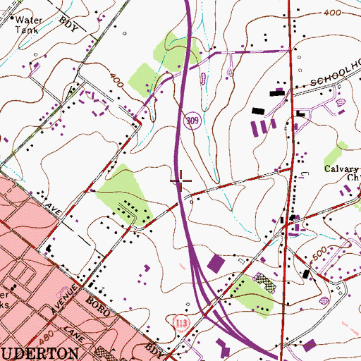 Topographic Map of Bridle Run, PA
