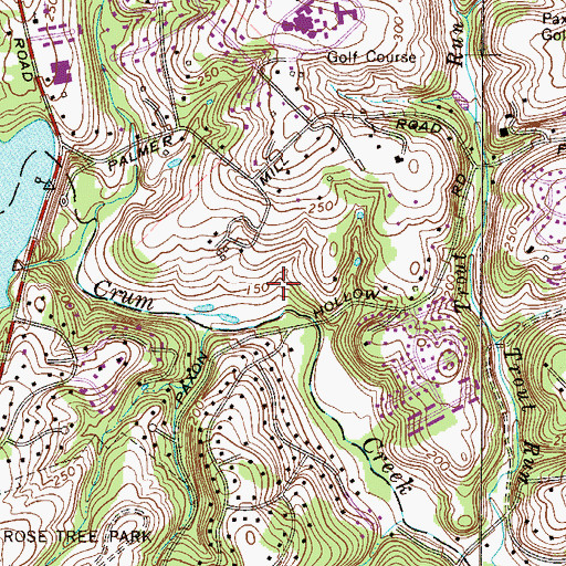 Topographic Map of Bridlebrook Estates, PA