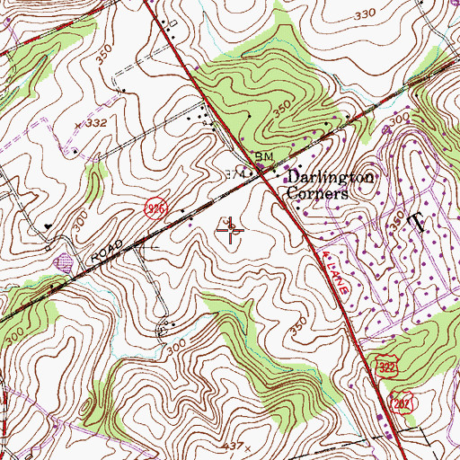 Topographic Map of Bridlewood Farm, PA