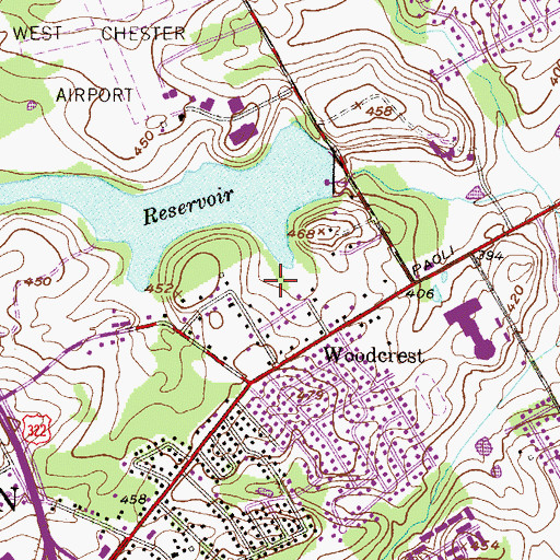 Topographic Map of Brinton Woods, PA