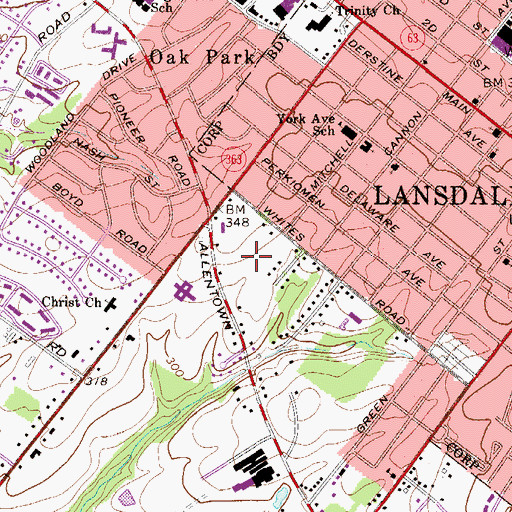 Topographic Map of Brittany Pointe Estates, PA