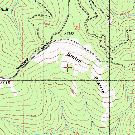 Topographic Map of Smith Prairie, CA
