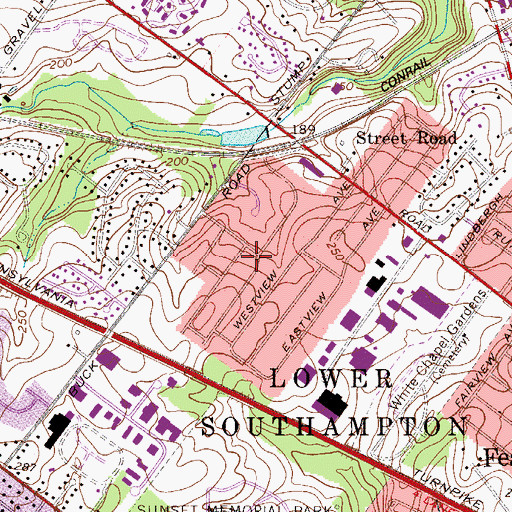 Topographic Map of Buckridge Farms, PA