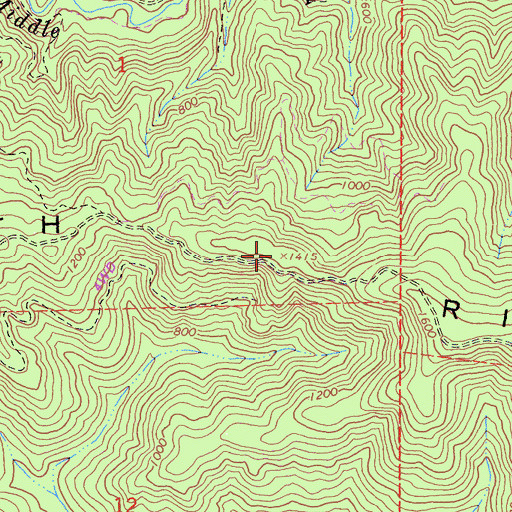 Topographic Map of Smith Ridge, CA